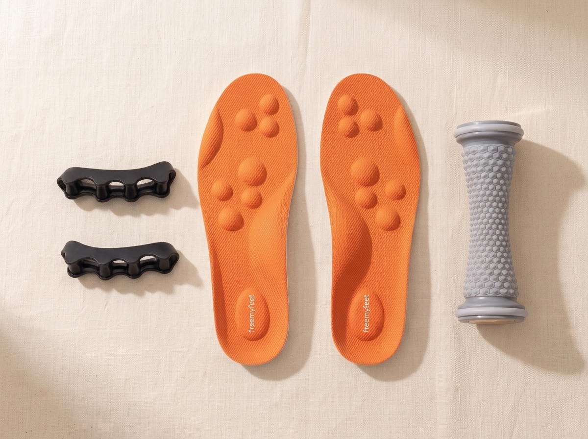 De Voetroutine-kit met spreiders, zolen en roller